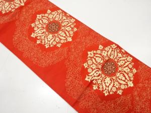 華紋模様織り出し　名古屋帯